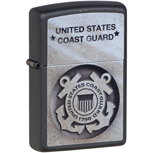 Zippo Pk Collection Uscg Anchors Black Matte