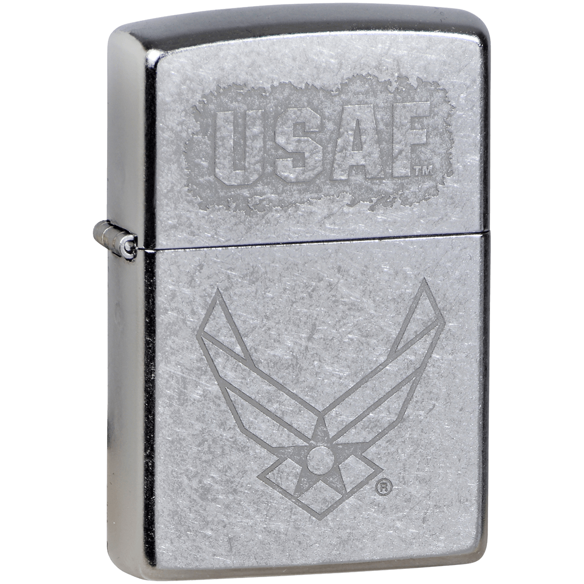 Zippo Pk Collection Us Air Force Etched Wings Street Chrome
