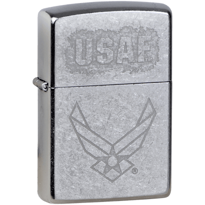 Zippo Pk Collection Us Air Force Etched Wings Street Chrome