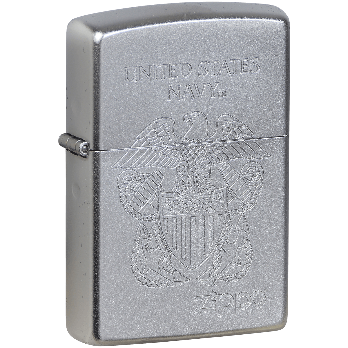 Zippo Pk Collection Us Navy Anchors Satin Chrome