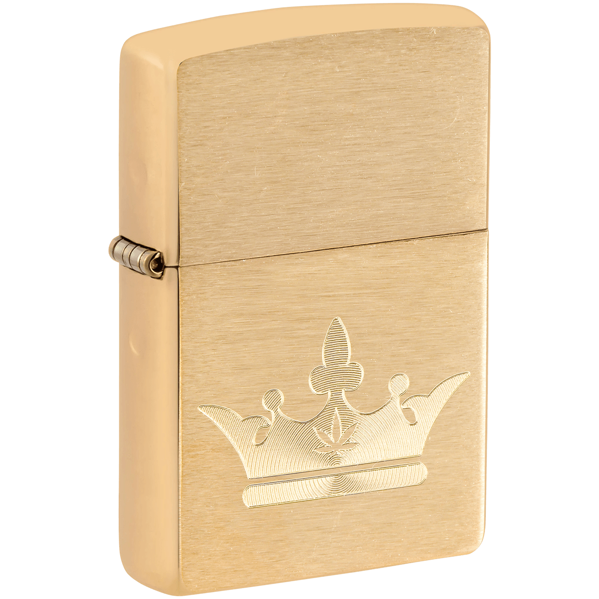 ZIPPO PK COLLECTION CROWN ROYAL "CROWN" LOGO BRUSHED BRASS