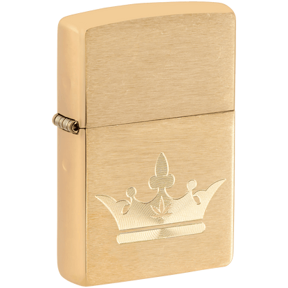 ZIPPO PK COLLECTION CROWN ROYAL "CROWN" LOGO BRUSHED BRASS