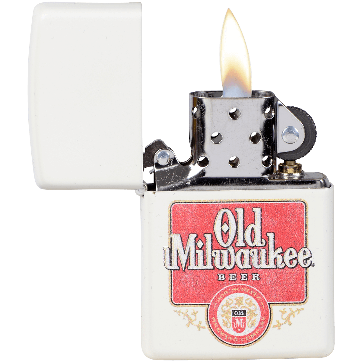 ZIPPO PK COLLECTION OLD MILWAUKEE LOGO MATTE WHITE