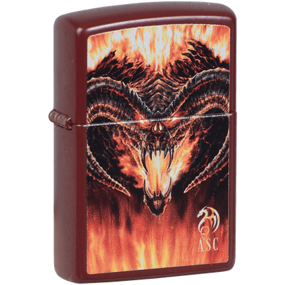 Zippo Pk Collection Anne Stokes Fire Dragon Merlot Finish
