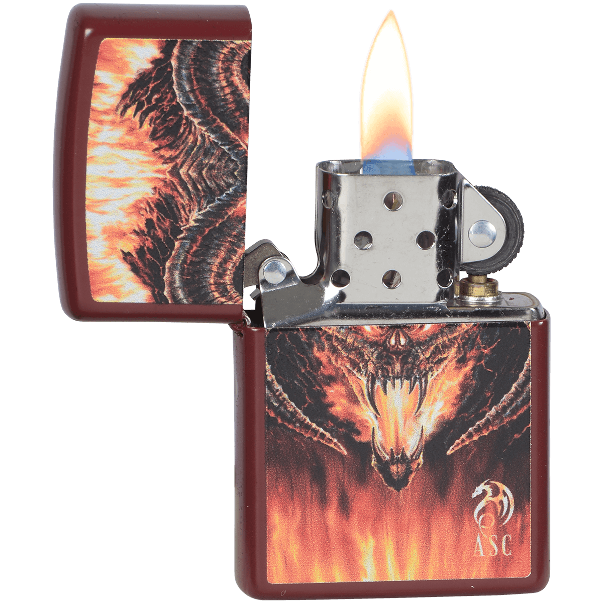 Zippo Pk Collection Anne Stokes Fire Dragon Merlot Finish
