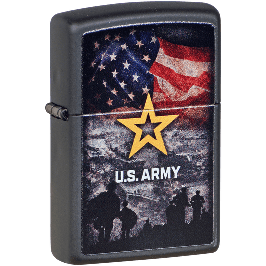 Zippo Pk Collection Us Army Seal And Flag Matte Black