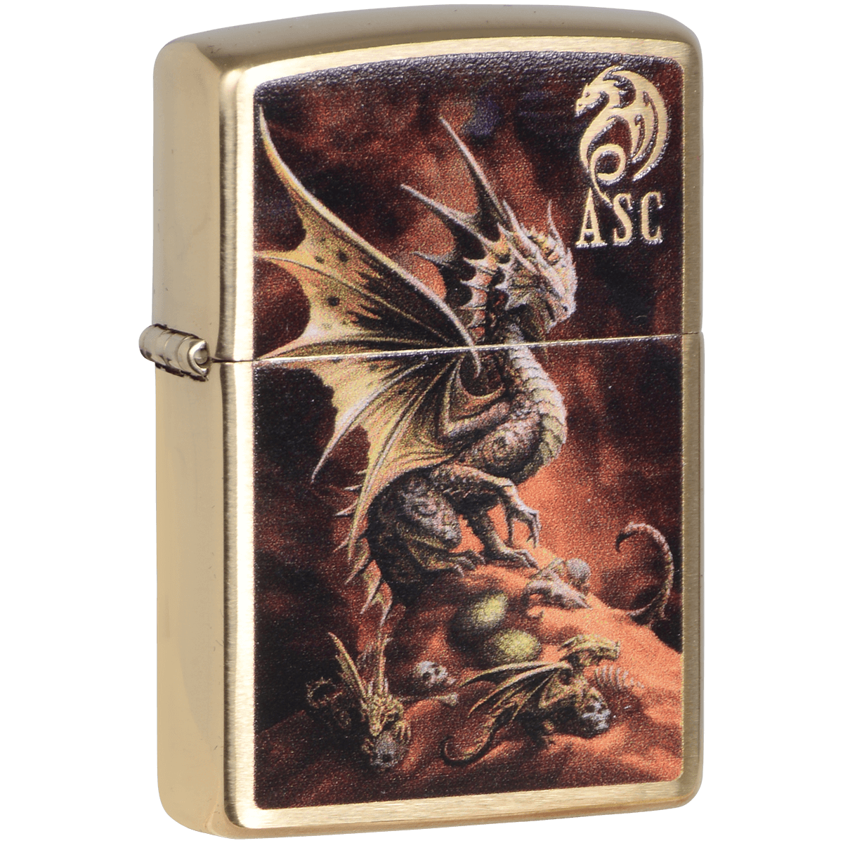 Zippo Pk Collection Anne Stokes Dragon Wings Brushed Brass