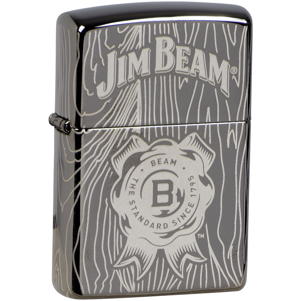 Zippo Pk Collection Jim Beam 360 Laser Black Ice Finish