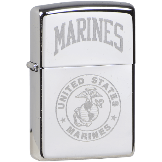 Zippo Pk Military Collection Marines Silver Crest