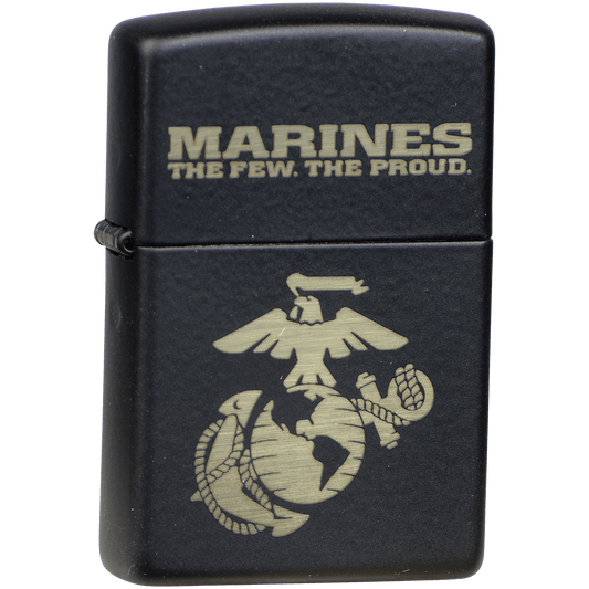 Zippo Pk Military Collection Marines Black Crest