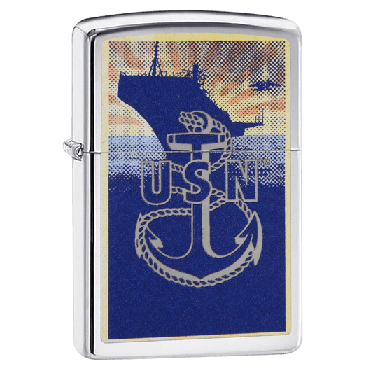 Zippo Pk Military Collection Us Navy Anchor