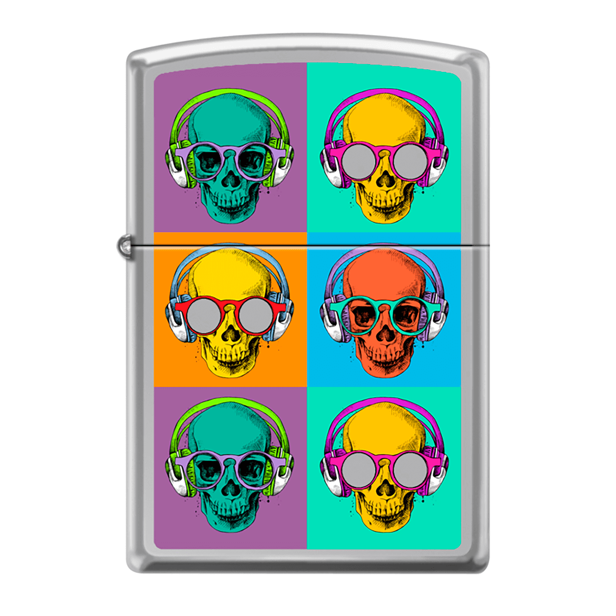 Zippo Pk Collection Colored Skulls With Glasses