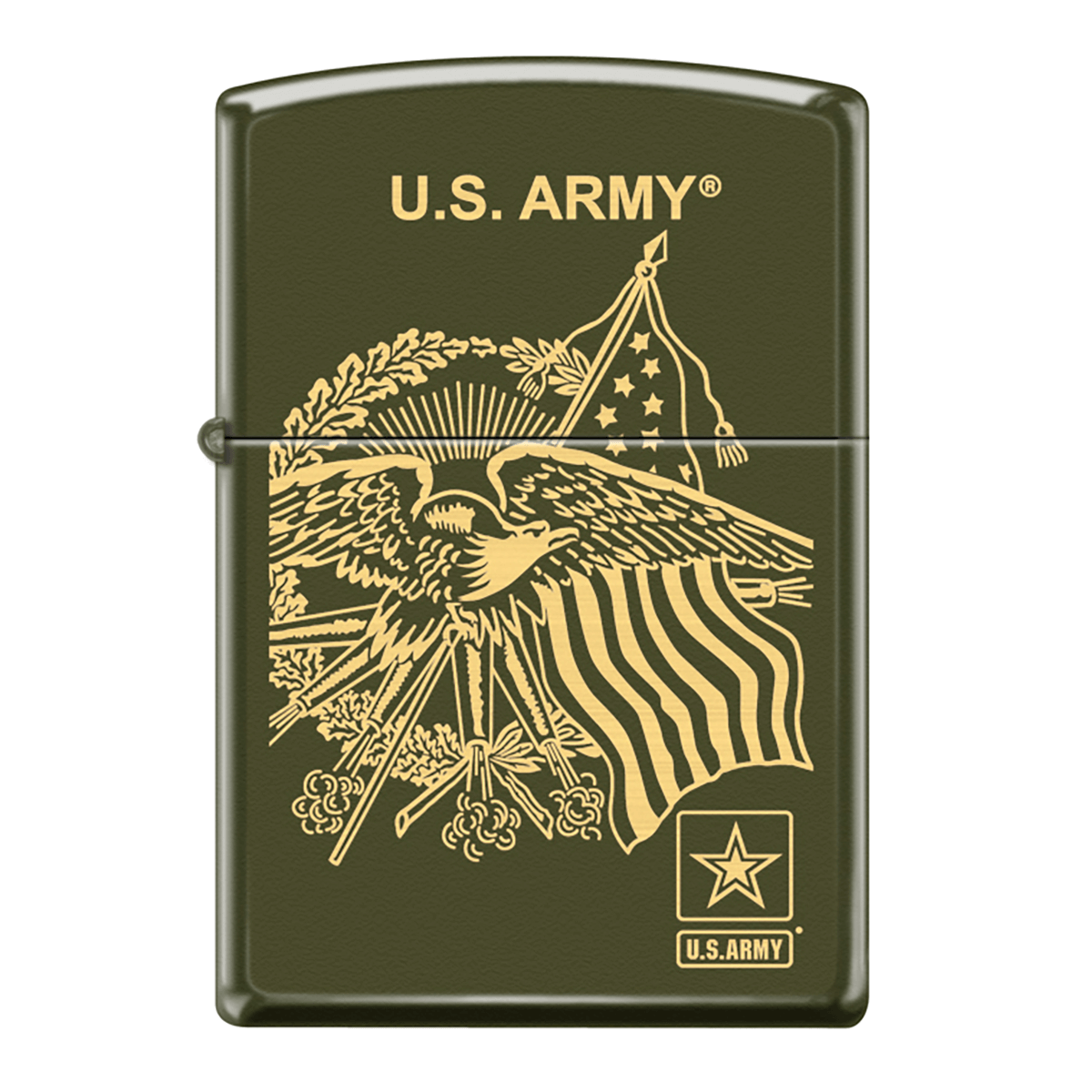 Zippo Pk Military Collection U.S. Army Eagle Flag