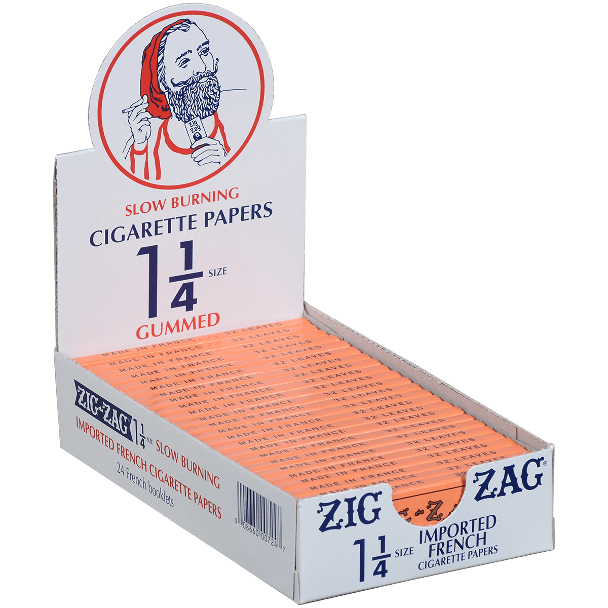 Papers Zig Zag French White/Orange 79Mm 1.25 24/32 Ct. Box