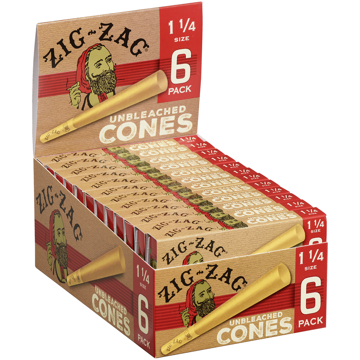 Papers Zig-Zag Unbleached Paper Cones 1 1/4 6 Pack 24 Ct.