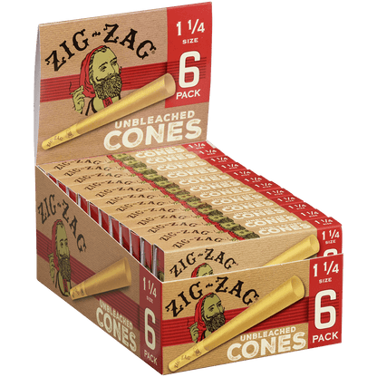 Papers Zig-Zag Unbleached Paper Cones 1 1/4 6 Pack 24 Ct.