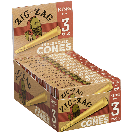 Papers Zig-Zag Unbleached Paper Cones King 3 Pack 24 Ct.