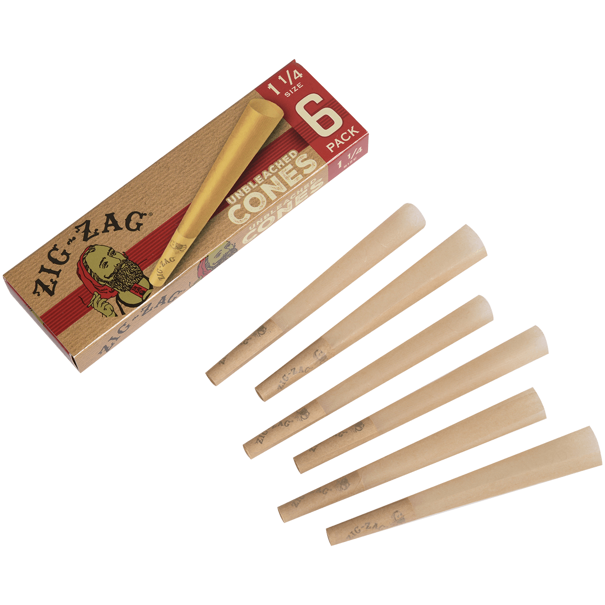 Papers Zig-Zag Unbleached Paper Cones 1 1/4 6 Pack 24 Ct.