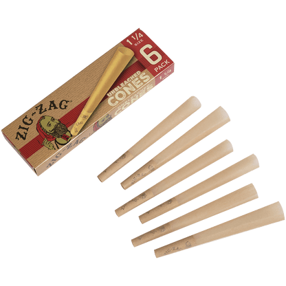 Papers Zig-Zag Unbleached Paper Cones 1 1/4 6 Pack 24 Ct.